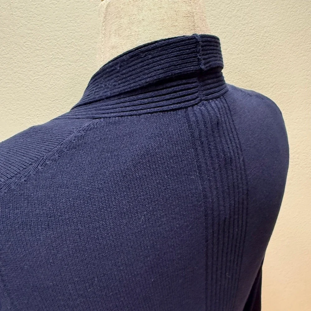 by Anthropologie Navy‎ Peplum Ribbed Open Front Cardigan Sweater Women XS